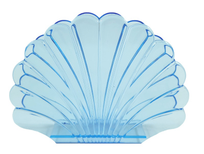 Салфетница "Ракушка" голубая пластик(1/36)