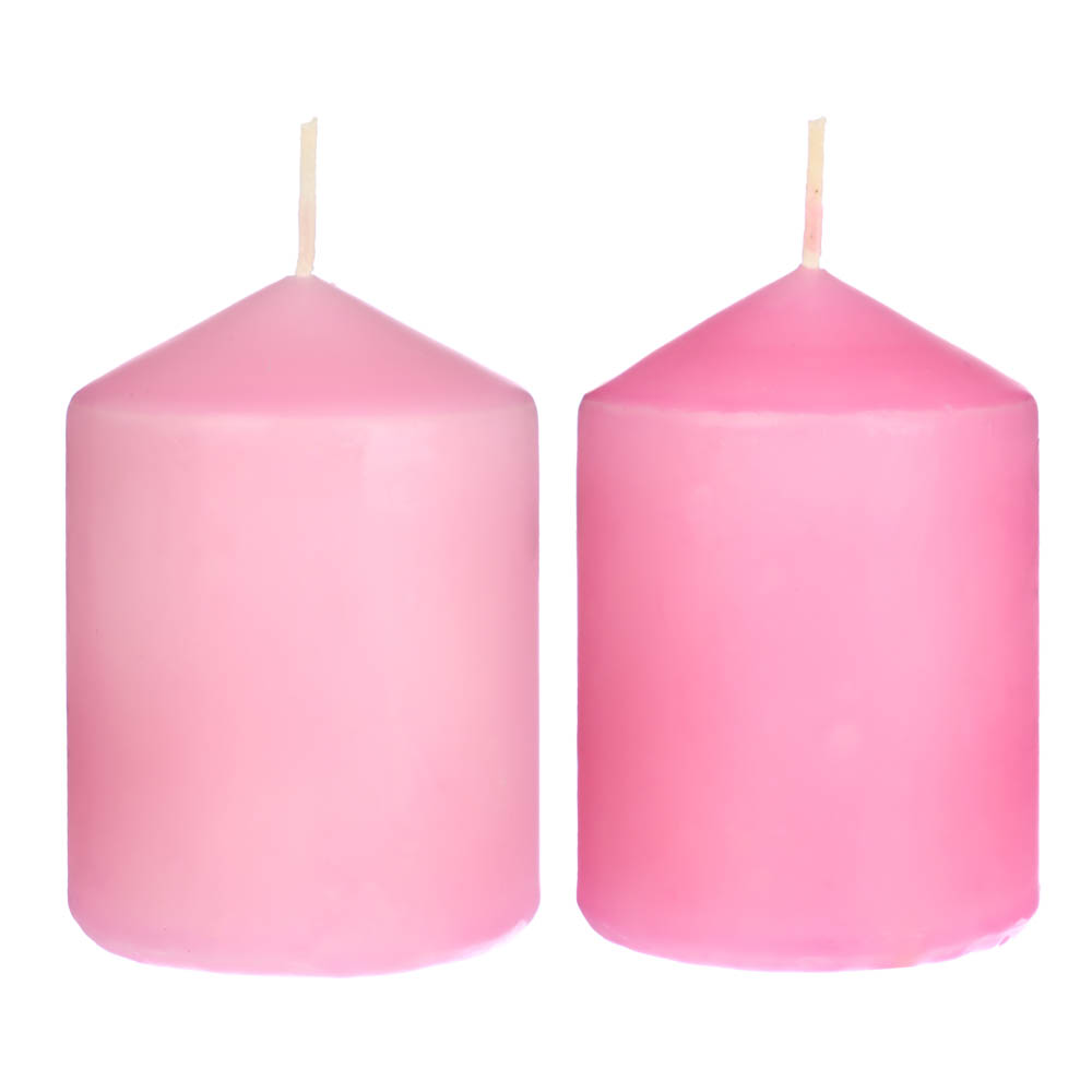 Свеча столбик, цвет розовый, 2 отттенка (8/9), 6,8x10 см Нежность LADECOR (1/6)