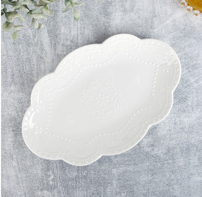 Блюдо сервировочное 24х15,5х2см "Маршмеллоу" (min12)(транспортная упаковка)(фрф) (12/36)