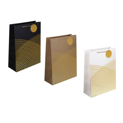 Пакет подарочный, с шильдиком, 40x30x12см, тиснение, бумага, арт.15, 3диз тм Fntastic (6/192)