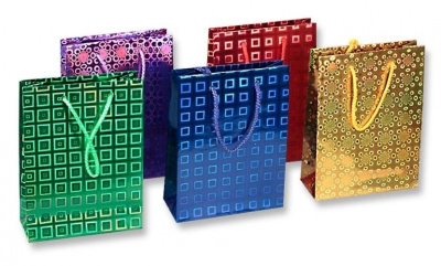 Пакет бумажн. подарочн. 14*20*6см "Ассорти.Голография" (без ШК) (20/20)