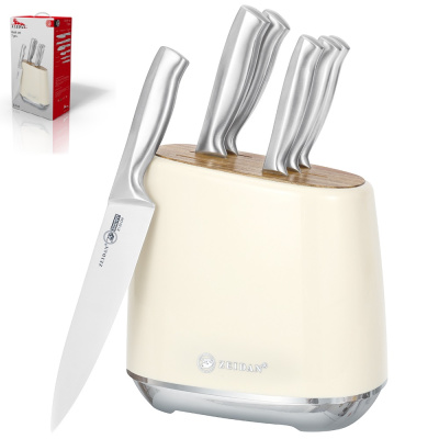 Набор ножей 6пр,нжс,подставка для ножей с декор. под дерево, п/у (1/6)