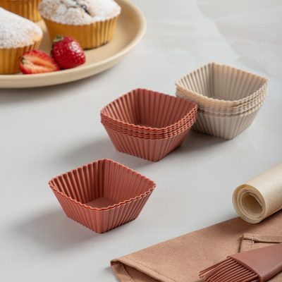 Набор форм силиконовых 16шт "Кекс" 7*3см квадратные VETTA  (1/36)