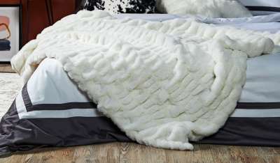 Плед меховой 130х170см, полиэстер, белый BY STAS MIKHAILOV (2/11)