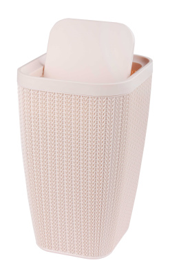 Контейнер д/мусора "Вязаное плетение" 10л (бежевый) пласт.(уп.3)