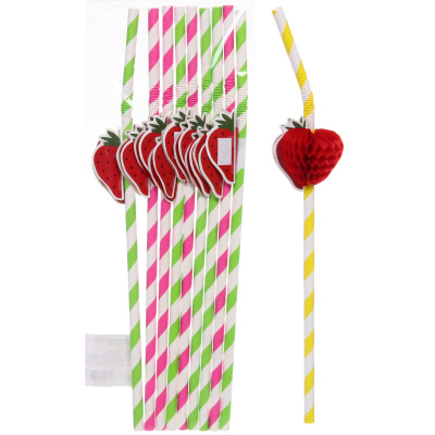 Трубочка д/коктейля "Клубничка", 24 см, d-6 мм (набор 10 шт) (1/1)