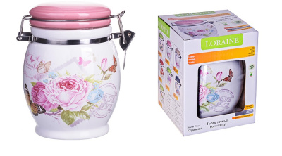 Банка для сыпучих 750мл Батерфляй LR керам.(1/36)