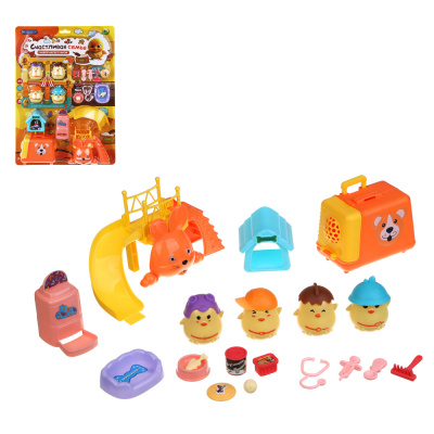 Набор аксесс. для питомцев "Счастливая семья", цыплята, PP, ABS, 26,8х6,5х39,3 см ИГРОЛЕНД (1/48)