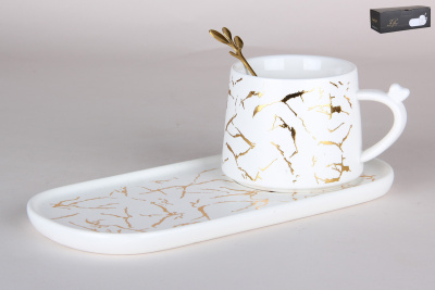 Пара чайная 300мл п/у микс (2цв) (фарф) (1/36)