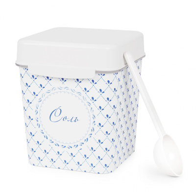 Емкость "Флорель" 1,2л (соль) с ложкой пласт (1/12)