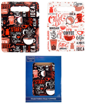 Подставка под горячее с пробкой "Coffee Time" 15*20*0.5см. (2в) (п/у)(48)
