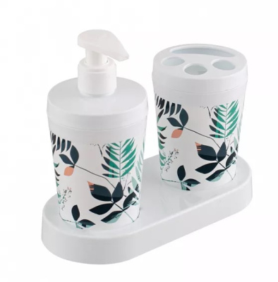 Набор для ванной комнаты BREEZE 2 предмета на подставке leaf, пластик пб (1/6)