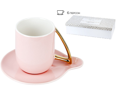Набор 12 пр. "5th Avenue. Pink" (6 персон) v=240мл (подарочная упаковка) фарф. (1/6)