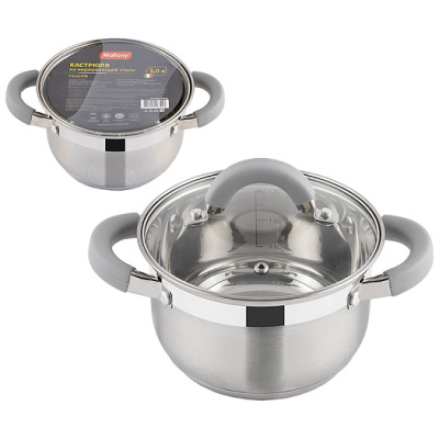 Кастрюля 2,0л Felicità с/кр из жаропрочного стекла, размер 16*10см (нжс) (1/6)