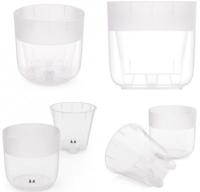 Горшок цв. "Линель" 6,0л двойной (прозрачный) пласт.(12)