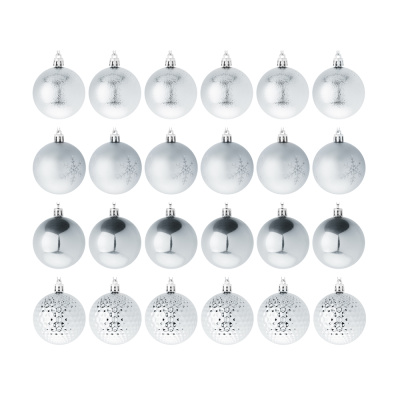 Набор шаров 6 см, 24 шт, пластик, глиттер, 26-207 СНОУ БУМ (1/1)