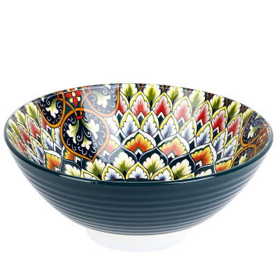 "Arabesque" Салатник d=20,5см v=1200мл (min4) (зеленый)  (транспортная упаковка) фарф. (6/24)