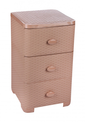 Комод "Плетенка" 3-х секцион. (какао) (уп.1)