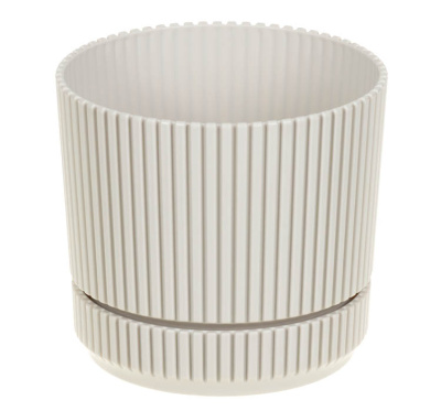 Кашпо СТРИП D110мм 0,6л с подставкой Кремовый (1/18)
