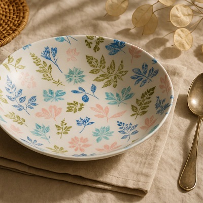 Тарелка 20см суповая DIWALI FLERISH (ударопр.стекло) (6/24)