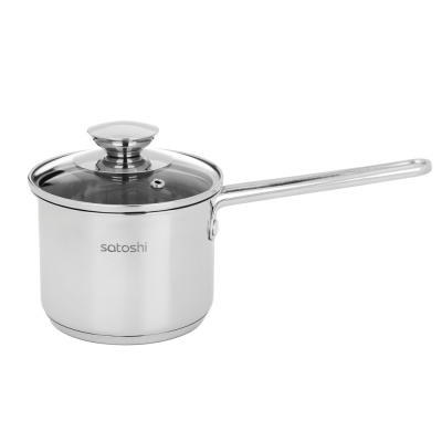 Ковш 12х9,0см. 1,0 л. со стекл. крышкой, индукция SATOSHI Мини (1/12)