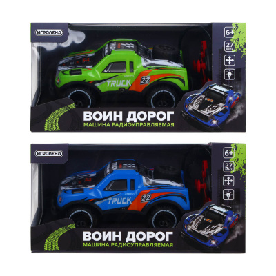 Машина на РУ "Воин Дорог", 4-канальн.пульт, свет, 5хАА, PVC, ABS, TRP, 33х17х11см, 2 диз ИГРОЛЕНД 