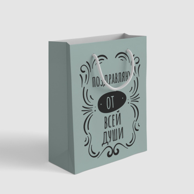 Пакет бумажный, 18х8х24 см, дизайн 2 (20/20/300)