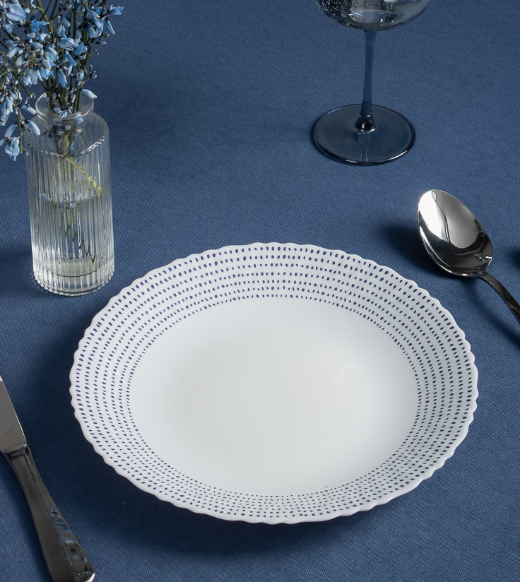 Тарелка 24см подстановочная опаловое стекло MILLIMI Азуль (6/36)