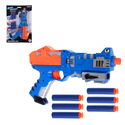 Мега-бластер с поролоновыми пулями, 7пр 31*21,5*5см ИГРОЛЕНД (пластик) (1/8/48)