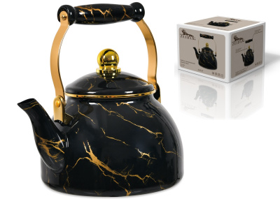 Чайник 2,8л Black marble (комб.ручка под золото, эмаль)(1/12)