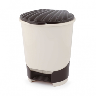 Ведро для мусора 10л (с педалью)(сл.кость) пласт.(уп.2)