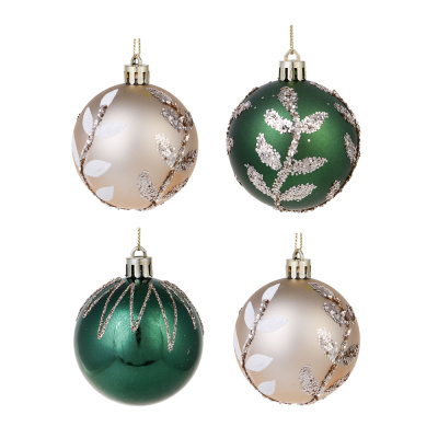 Набор шаров 6 см, 6 шт, зеленый, шампань, 26-157 СНОУ БУМ (1/72)