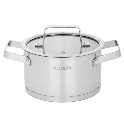 Кастрюля 18х10,5см. 2,5л. со стекл. крышкой, индукция SATOSHI Шато (1/6)