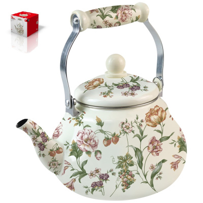 Чайник 2,4 л Bouquet эмал.сталь,комбин.ручка,внутр.эмал.покр. (12)