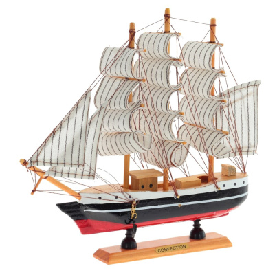 Изделие декоративное "Корабль", L23 W4 H23 см(дер.металл,текст.полим.мат.)(п/у)(1/48)