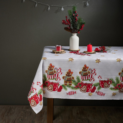 Скатерть текст. 110х140см с водоотталк.проп., 100% полиэстер Имбирный пряник  PROVANCE (1/36)