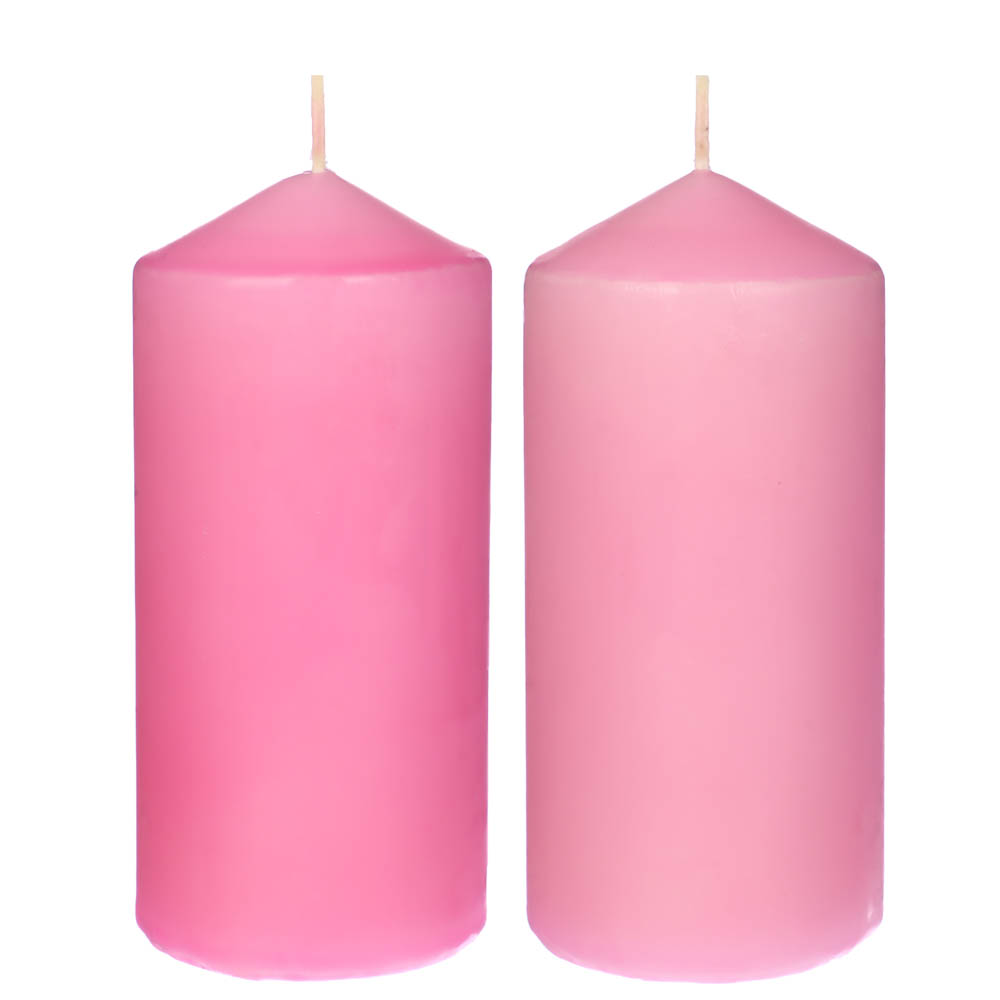 Свеча столбик, цвет розовый, 2 отттенка (8/9), 6,8x15 см Нежность LADECOR (1/6)