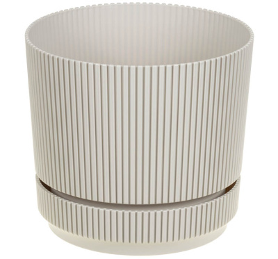 Кашпо СТРИП D200мм 3,9л с подставкой Кремовый (1/16)