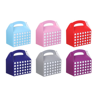 Коробка подарочная, складная, 10х15х10см, круги, 6 цв (12/12)