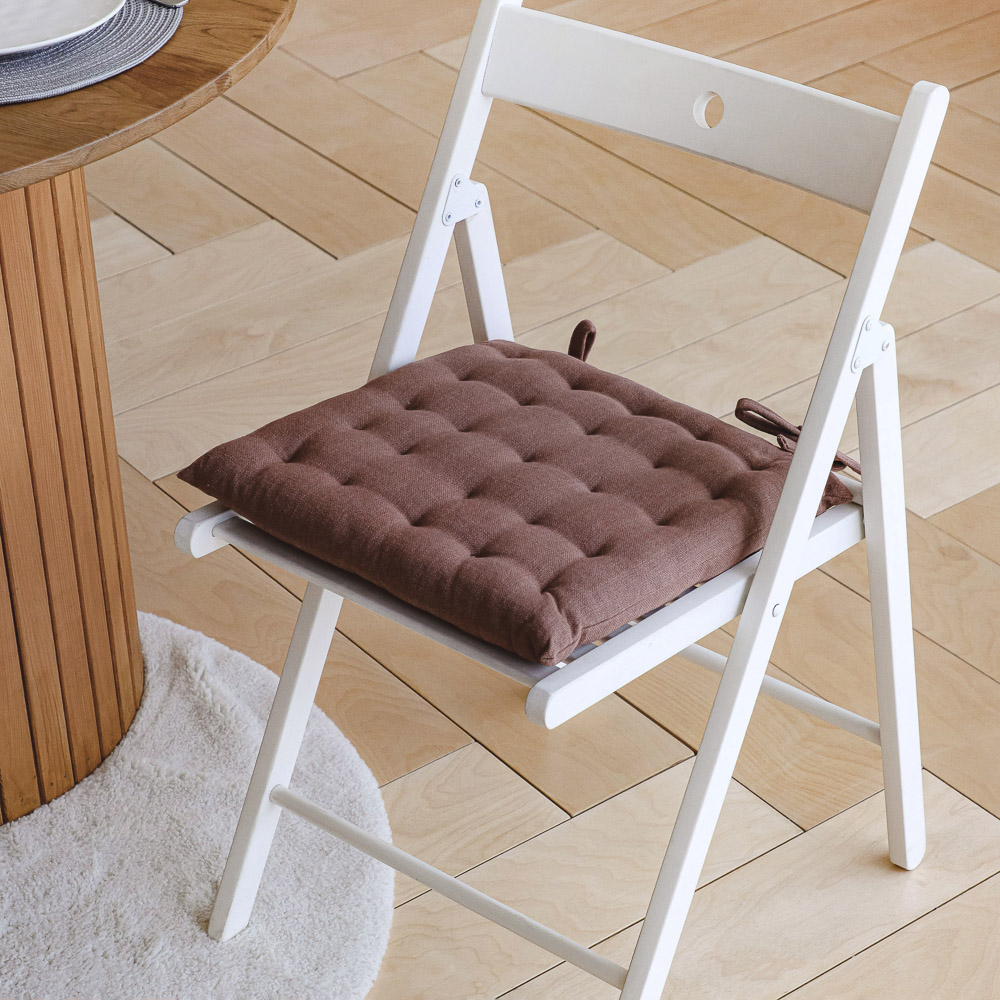 Подушка на стул, 100% хлопок, 38x38см, коричневый PROVANCE (4/16)