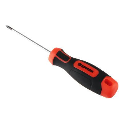 Отвертка с прорезиненной ручкой PH0 3х75мм, намагнич. шлиц ЕРМАК (6/120)