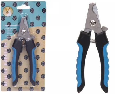 Когтерез для животных "ЗООУЛЬТРА"пружинный мех.,ручки прорез. - волна, цв чер./гол.16см (1/1)