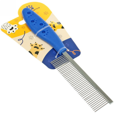 Расческа д/животных "Алиса", д/всех видов шерсти, цвет синий, 20см(1/12)