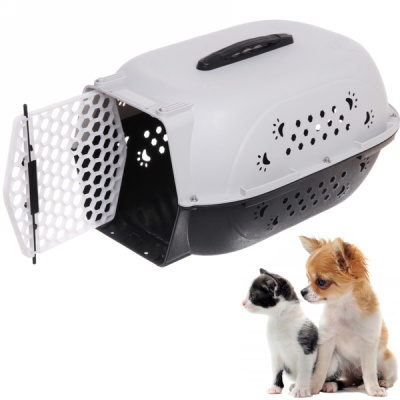 Переноска д/животных "ЛЮБИМЫЙ БРО",лапки,цв.серый,48*32*26см/до 7кг (1/12)