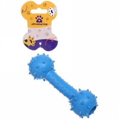 Игрушка д/собаки "Bubble gum-Гантель" 14см резина цв.голубой Ultramarine (1/12)