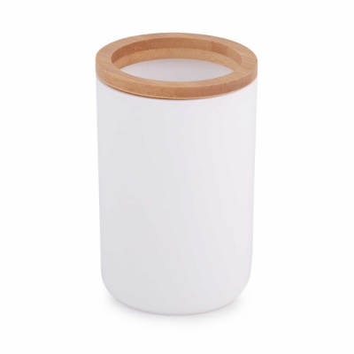 Стакан для зубных щеток "Бамбук" (белый) (уп.18)