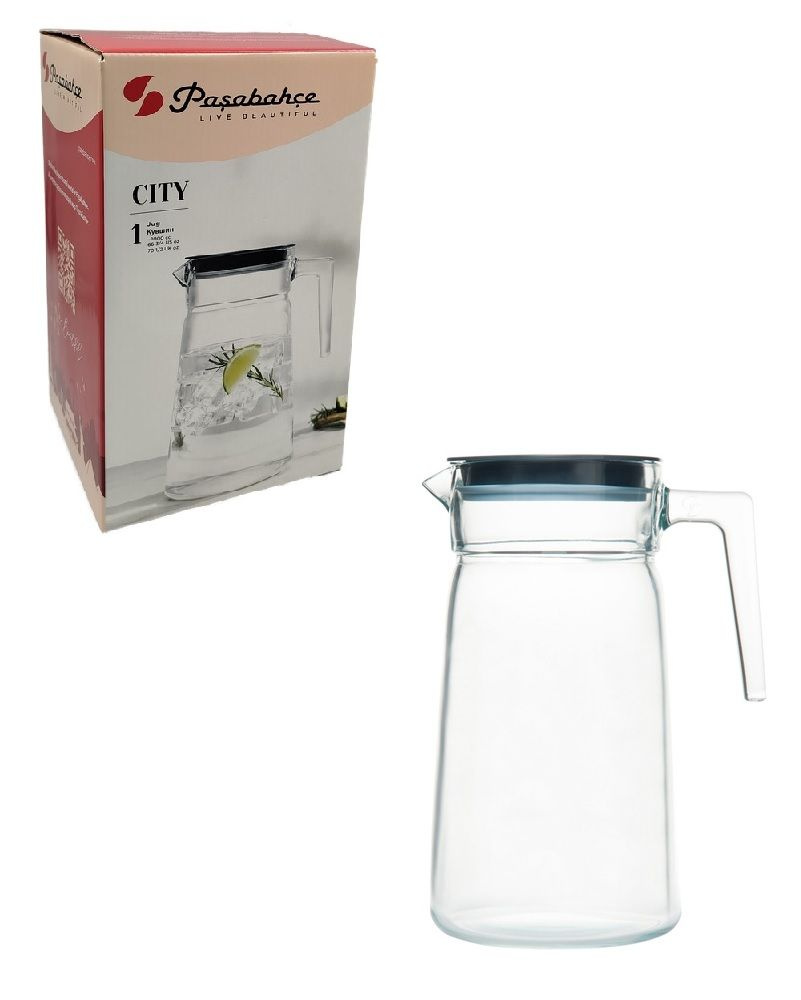 Кувшин СИТИ 2000мл (серая.кр) стекло п/у (1/6)