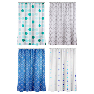 Штора д/ванной 180*180см винил,12 колец, "Круги" (4диз) (1/4/24)