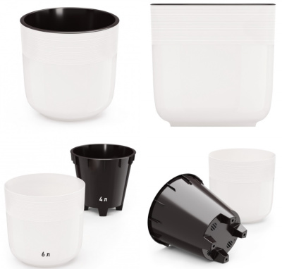 Горшок цв. "Линель" 6,0л двойной (белый) пласт.(уп.12)