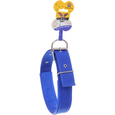 Ошейник д/собак однотонный "ЗООЛЕНД БРО", цвет синий, 4*70см (бирка) (1/12)